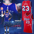 LeBron James Philadelphia 76ers 2026 Signatures Red Basketball Jersey #23 LeBron James Merch - Merchluma