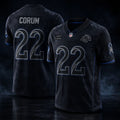 Los Angeles Rams #22 Corum Midnight Jersey Salute To Service Jersey Rams Merch Veteran Gifts - Merchluma