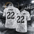 Los Angeles Rams Salute To Service Camo Jersey #22 Corum Jersey Rams Merch Gift For Veteran - Merchluma