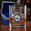 LeBron James #23 Philadelphia Era Whiskey Glass 2026 LeBron James Merch Gift For Basketball Fan - Merchluma