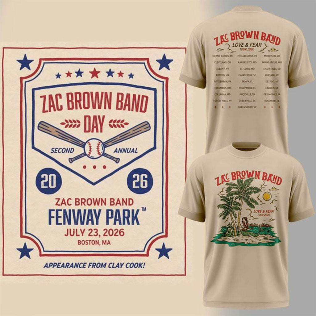 Boston Red Sox X Zac Brown Band Fenway Park Shirt Concert Outfits Gift For Music Lovers - Merchluma