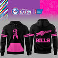 Buffalo Bills Intercept Cancer Hoodie Black Pink Bills Merch Presents For Football Fans - Merchluma