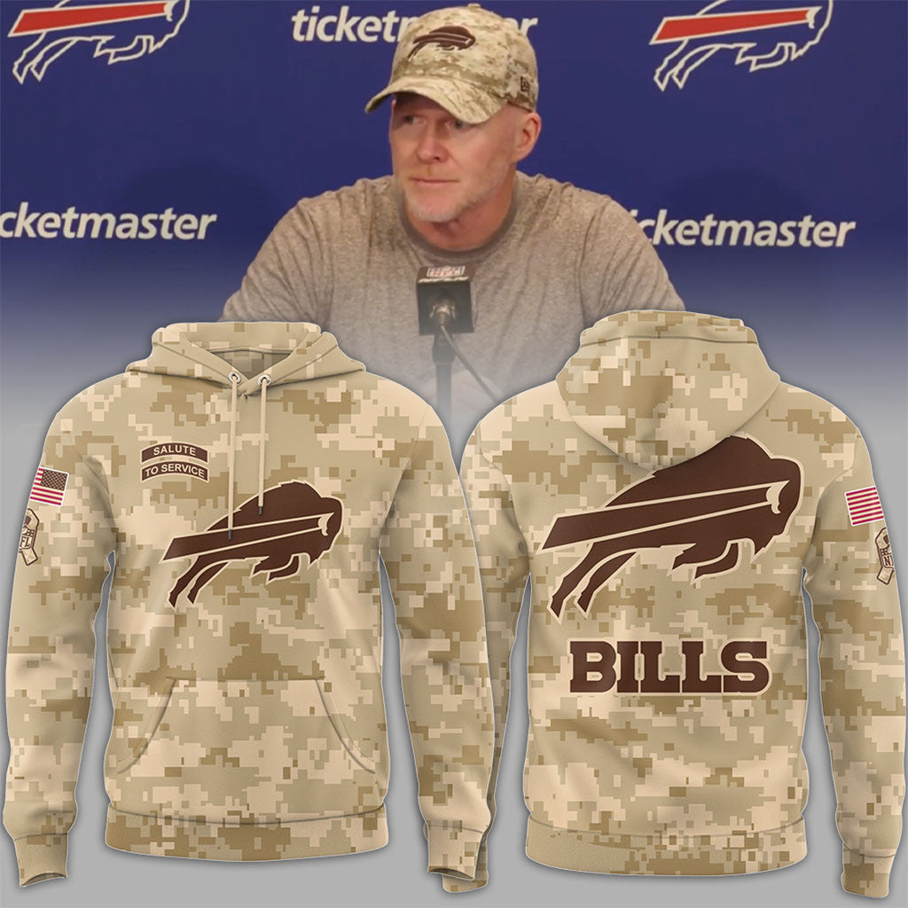 Buffalo Bills Salute To Service Camo Hoodie Bills Merch Gifts For Veterans - Merchluma