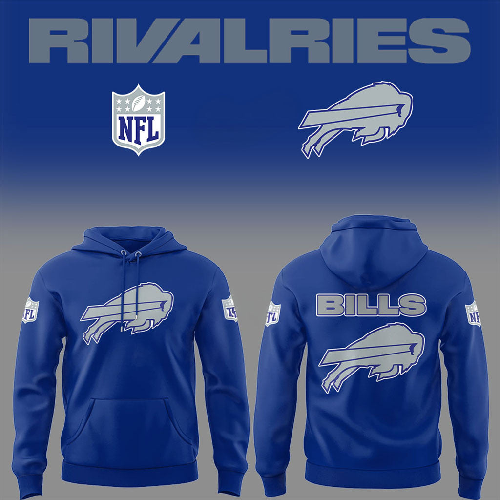 Buffalo Bills Football Rivalries Teaser Logo Blue Hoodie Bills Merch Gifts For Fans - Merchluma