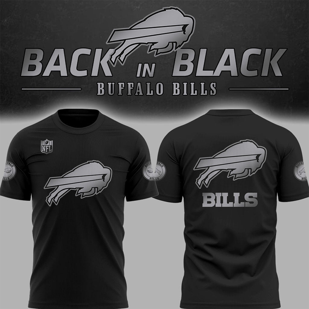 Buffalo Bills Football Back In Black Shirt Bills Merch Football Related Gifts - Merchluma