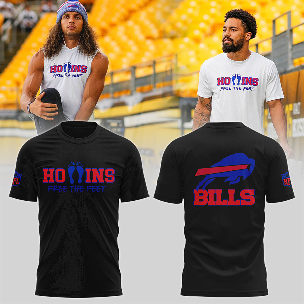 Buffalo Bills Mack Hollins Black T-Shirt Free The Feet Shirt Buffalo Bills Merch Fan Gifts - Merchluma