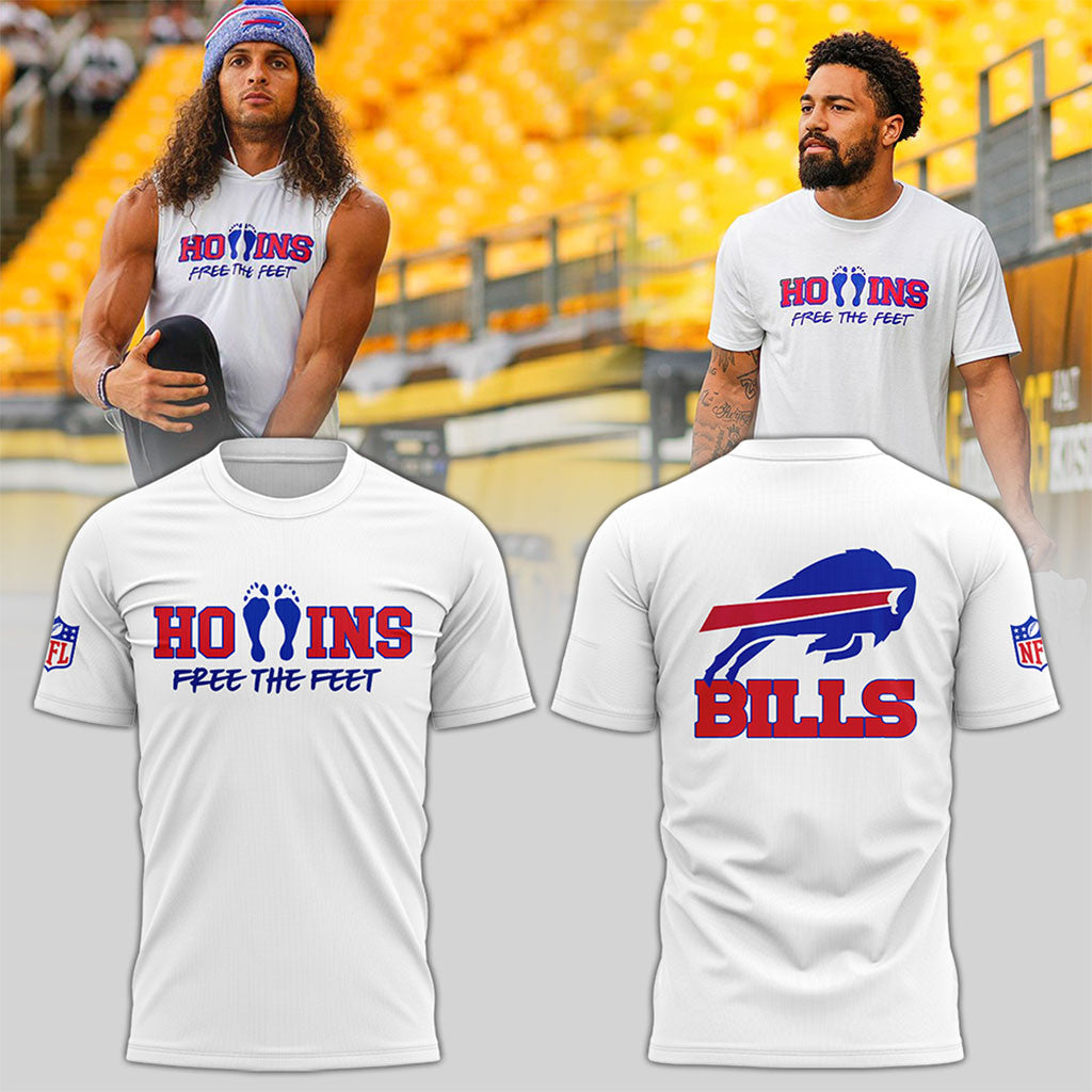 Buffalo Bills Mack Hollins White T-Shirt Free The Feet Shirt Buffalo Bills Merch Gift For Fans - Merchluma