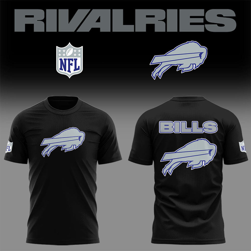Buffalo Football Rivalries Teaser Logo Black Shirt Bills Merch Gift Ideas For Husband - Merchluma