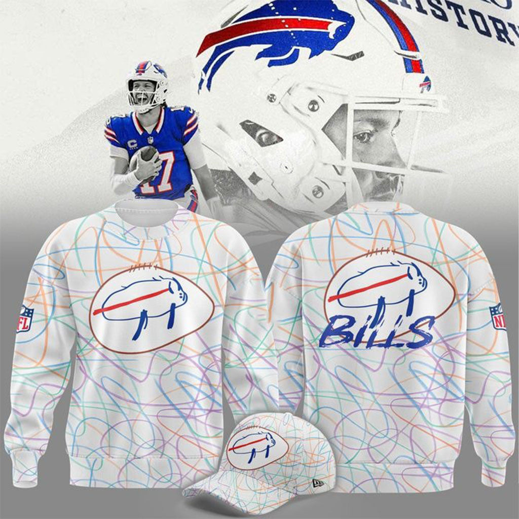 Buffalo Bills Merch Designed By Patients At Buffalo's Oishei Children's Hospital Sweatshirt - Merchluma