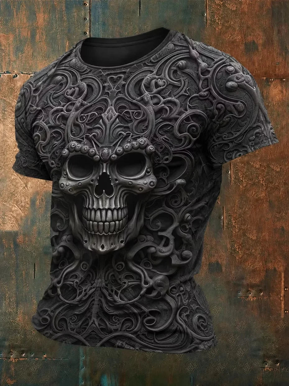 Gothic Skull Art T-Shirt Target Halloween Shirts Gift Ideas For Boyfriend - Merchluma