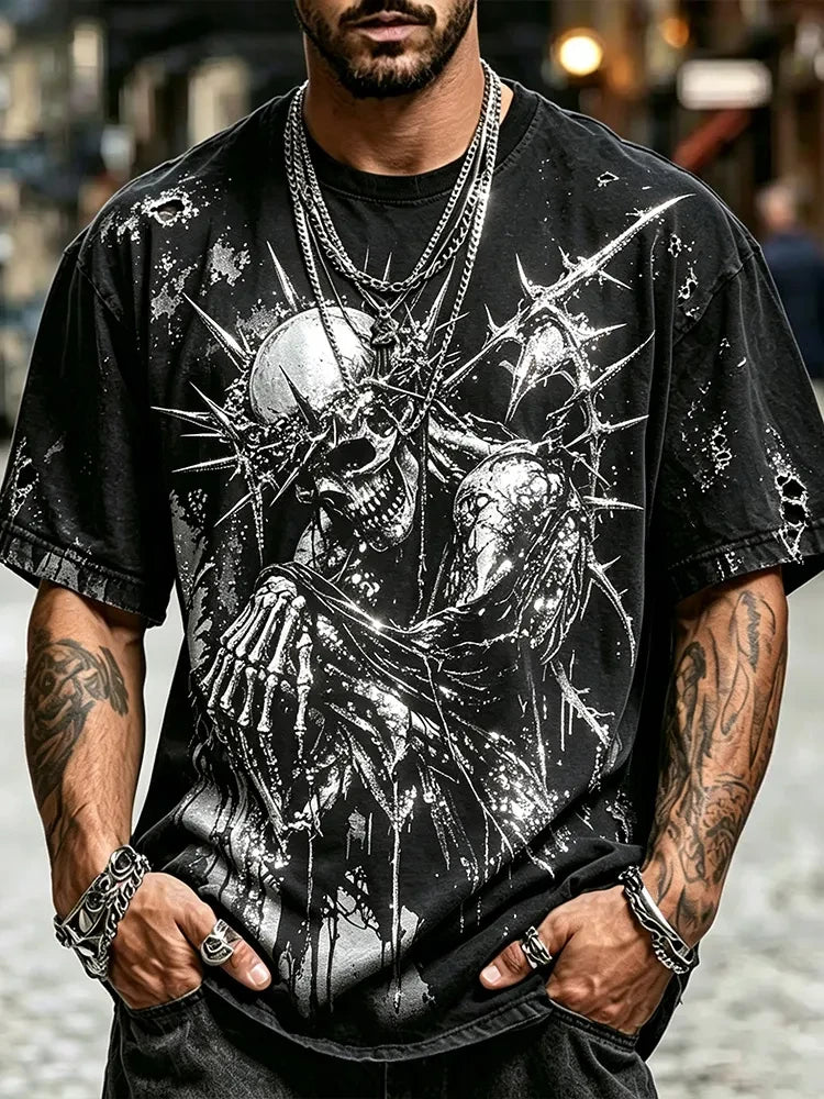 Thorn Skull Jesus Pattern Shirt Target Halloween T-Shirts Present For Brother - Merchluma
