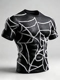 Halloween Spider-Inspired Artistic Pattern T-Shirt Halloween Graphic Tees Horror Lovers Gifts - Merchluma