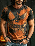 Halloween Scary Pumpkin Face Artistic Pattern Shirt Halloween Tee Shirts Horror Clothing - Merchluma