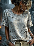 Halloween Spider Web Art Shirt Halloween Tee Shirts Gifts For Girlfriend - Merchluma