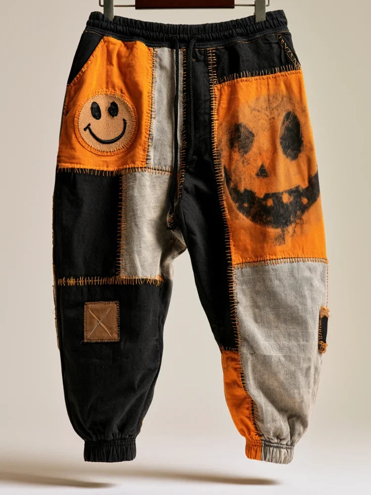 Halloween Pumpkin Face And Smiley Face Sweatpants Halloween Apparel Gifts For Friends - Merchluma