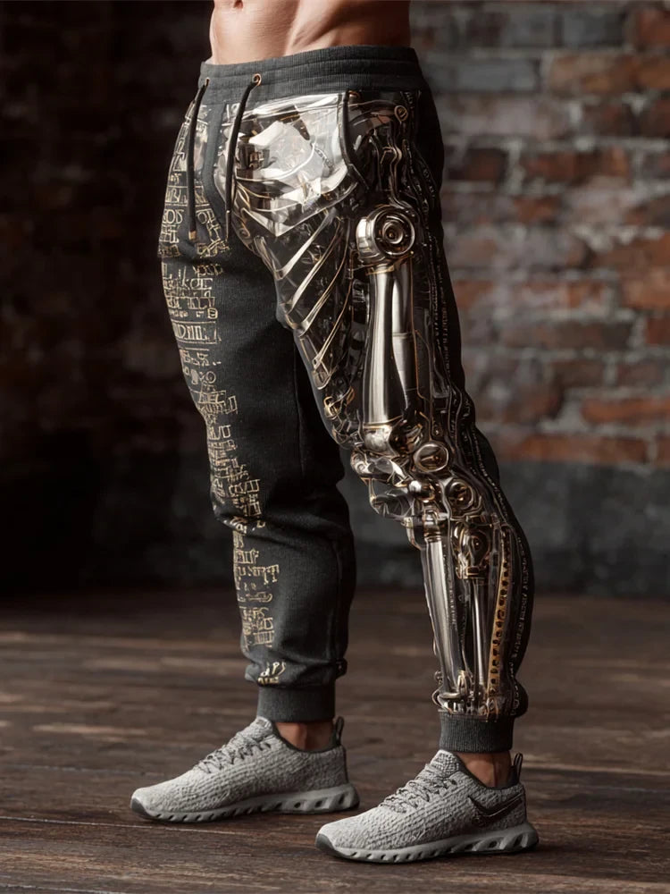Halloween Mechanical Skeleton Sweatpants Male Halloween Outfits Gifts For Brother - Merchluma