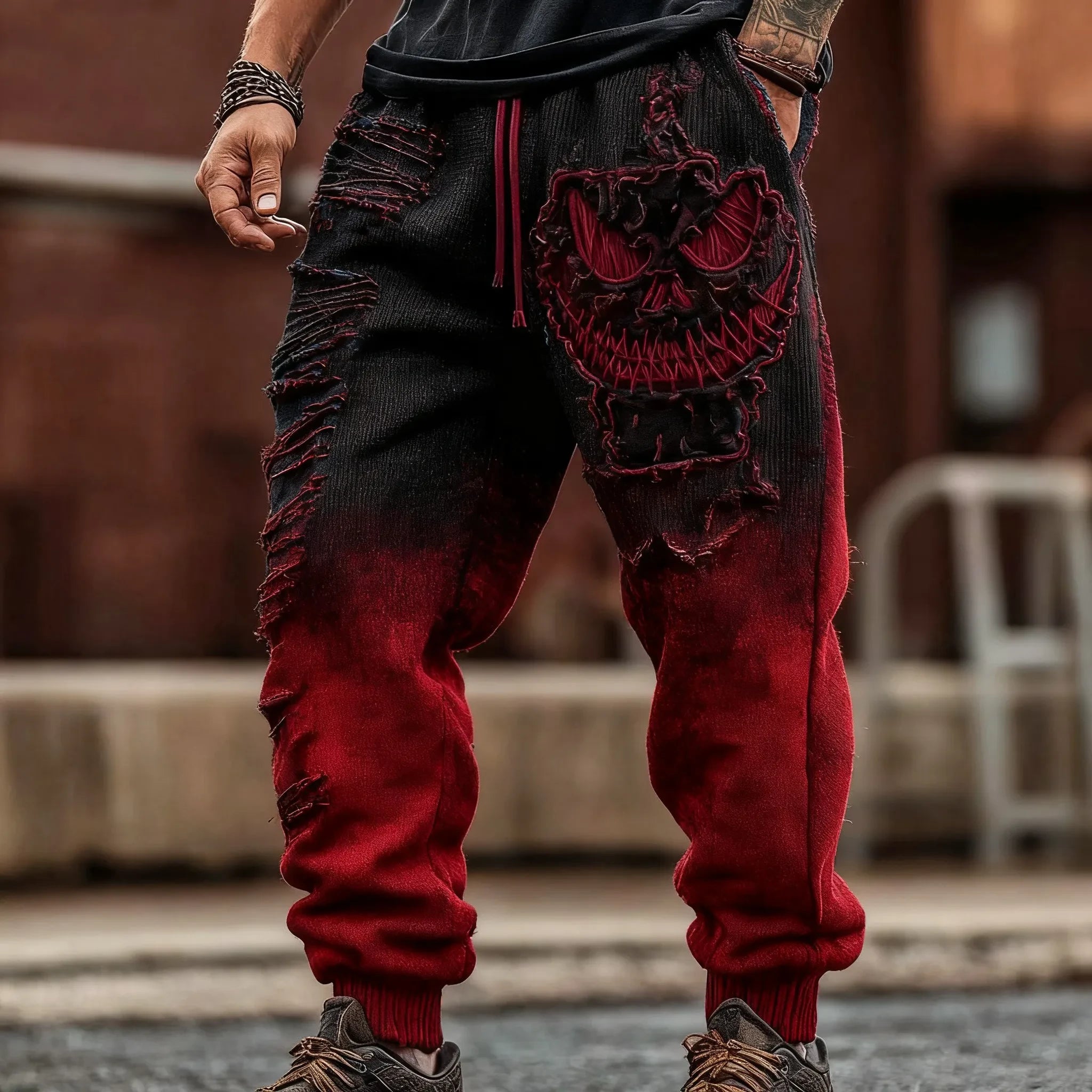 Halloween Spooky Face Sweatpants Halloween Apparel Men Good Gifts For Boyfriend - Merchluma