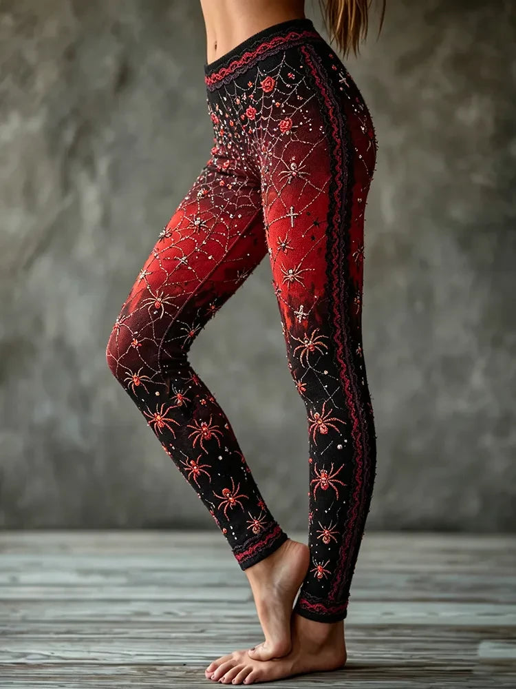 Halloween Spiderweb And Bat Legging Women Halloween Clothes Gifts For Sister - Merchluma