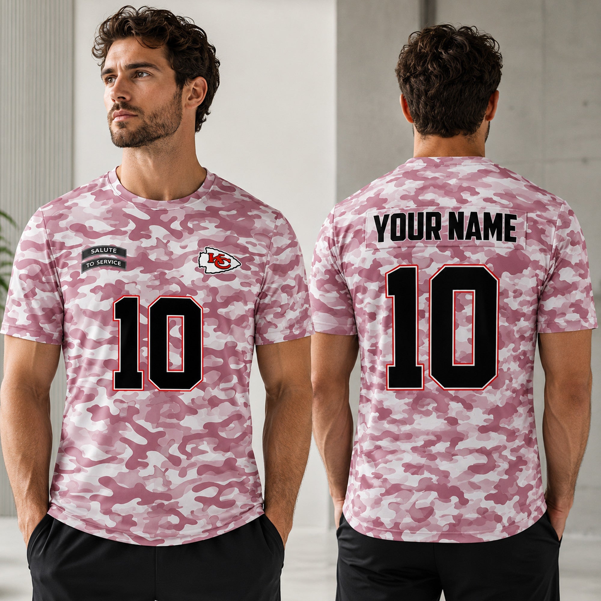 Personalized KC Chiefs Salute To Service Camo 2026 Shirt Chiefs Merch Gift For Veteran - Merchluma