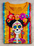 Mexican Sugar Skeleton Catrina Day Of The Dead Inspired T-Shirt Dia de Muertos Shirt Women - Merchluma