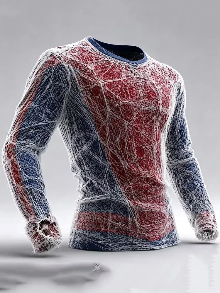 Spiderweb Art Pattern Long Sleeve T-Shirt Halloween Clothes Gift Ideas For Him - Merchluma