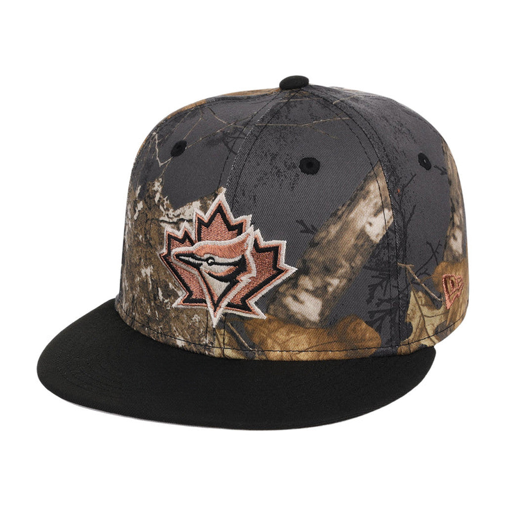 Lids Hat Drop Black Realtree 2-Tone Black And Copper Merch Toronto Blue Jays Snapback Hat Gifts - Merchluma
