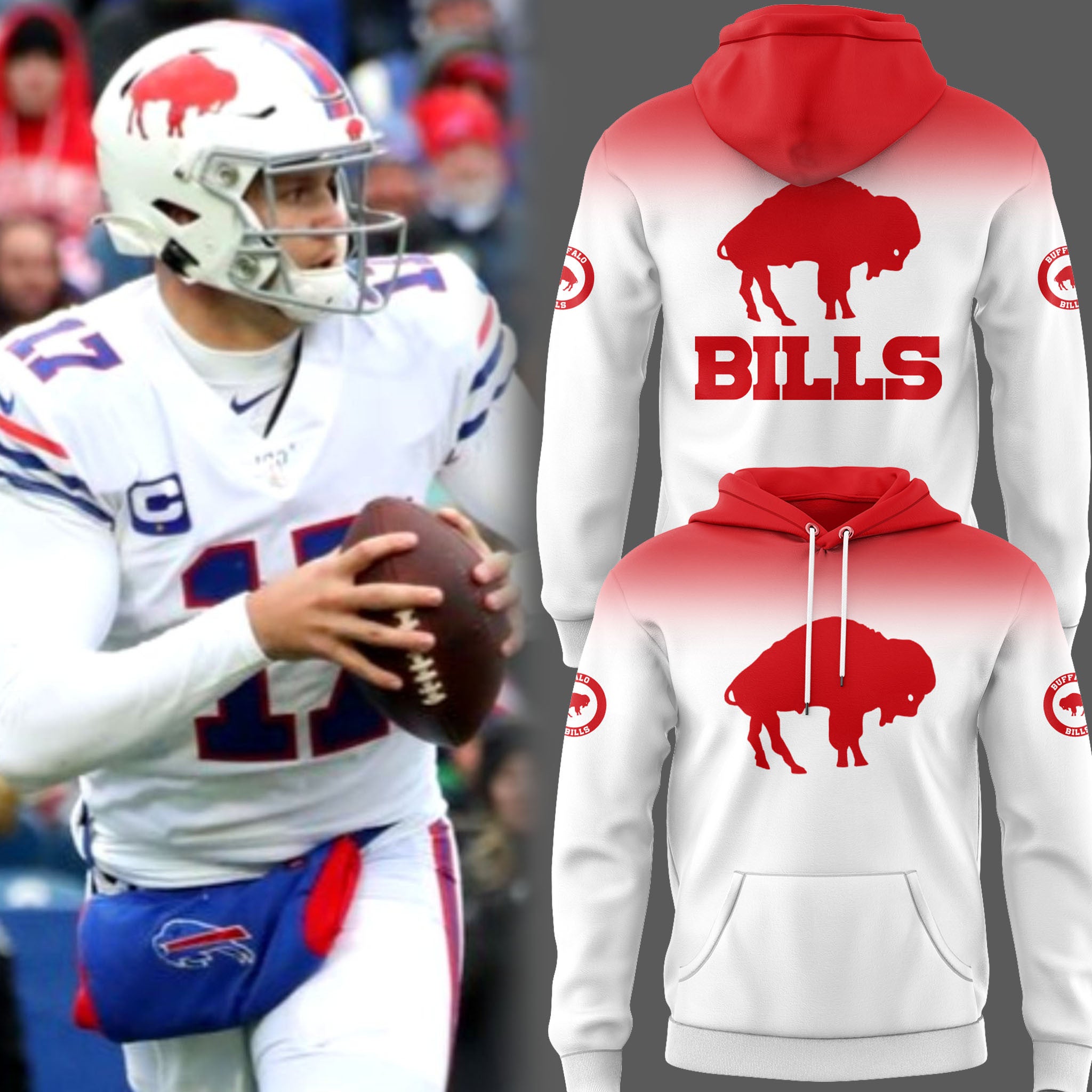 Buffalo Bills A Legacy Reborn Gradient Hoodie 2026 Buffalo Bills Merch Gift For Football Fans - Merchluma
