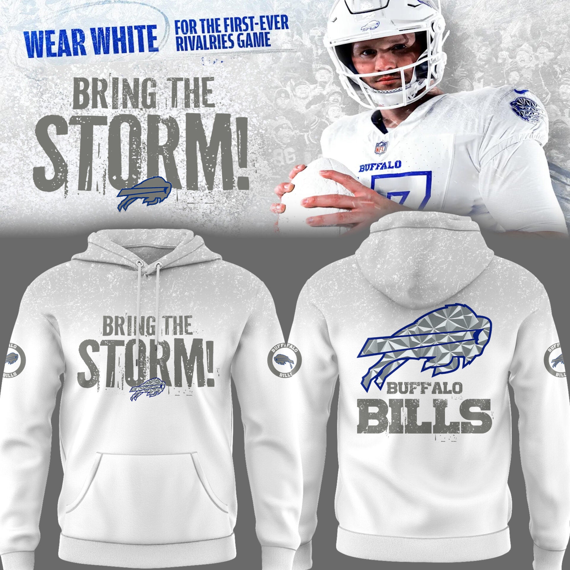 Buffalo Bills Bring The Storm Hoodie 2026 Buffalo Bills Merch Cool Gift For Football Lovers - Merchluma
