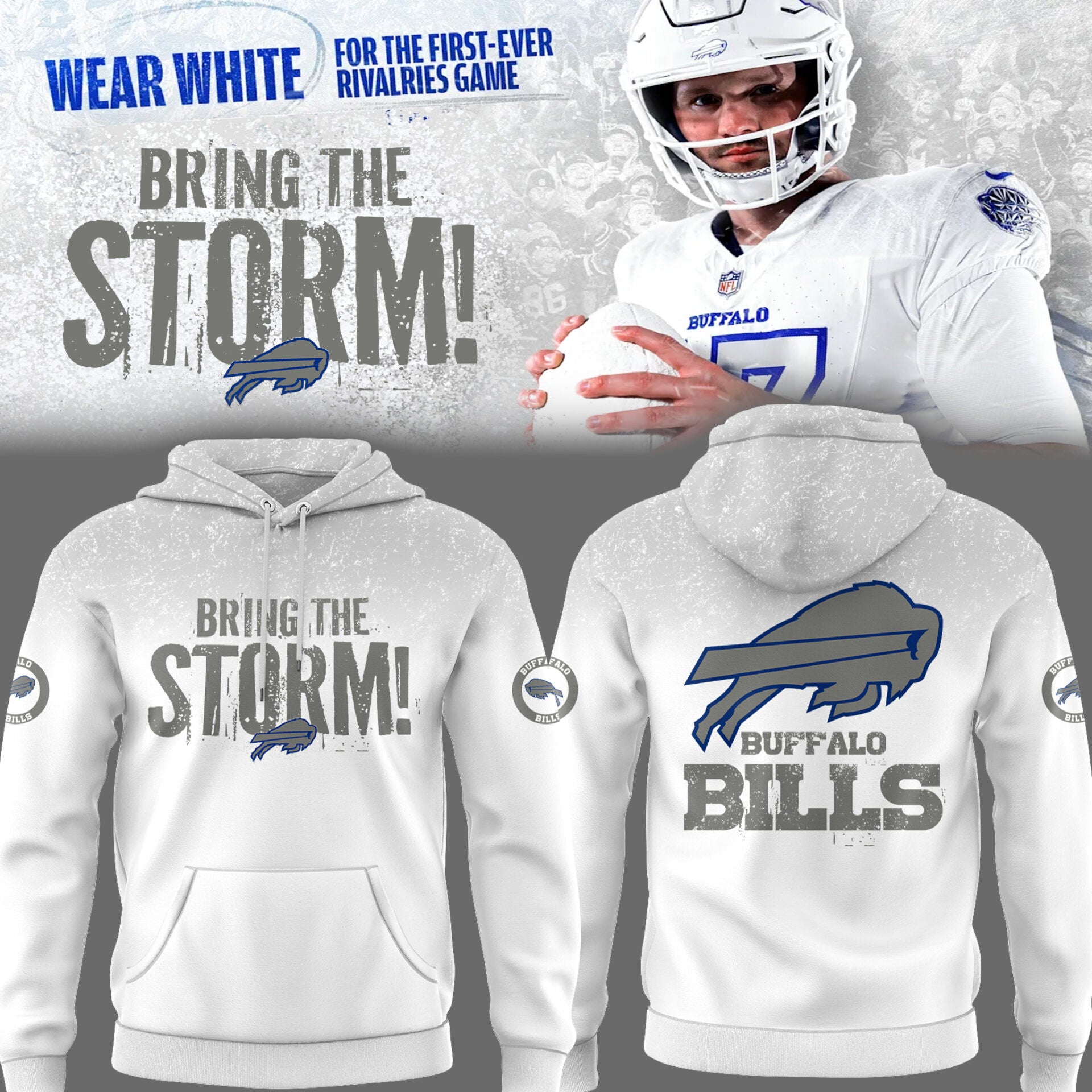 Buffalo Bills FB Bring The Storm Hoodie 2026 Buffalo Bills Merch Best Gift For Football Fans - Merchluma