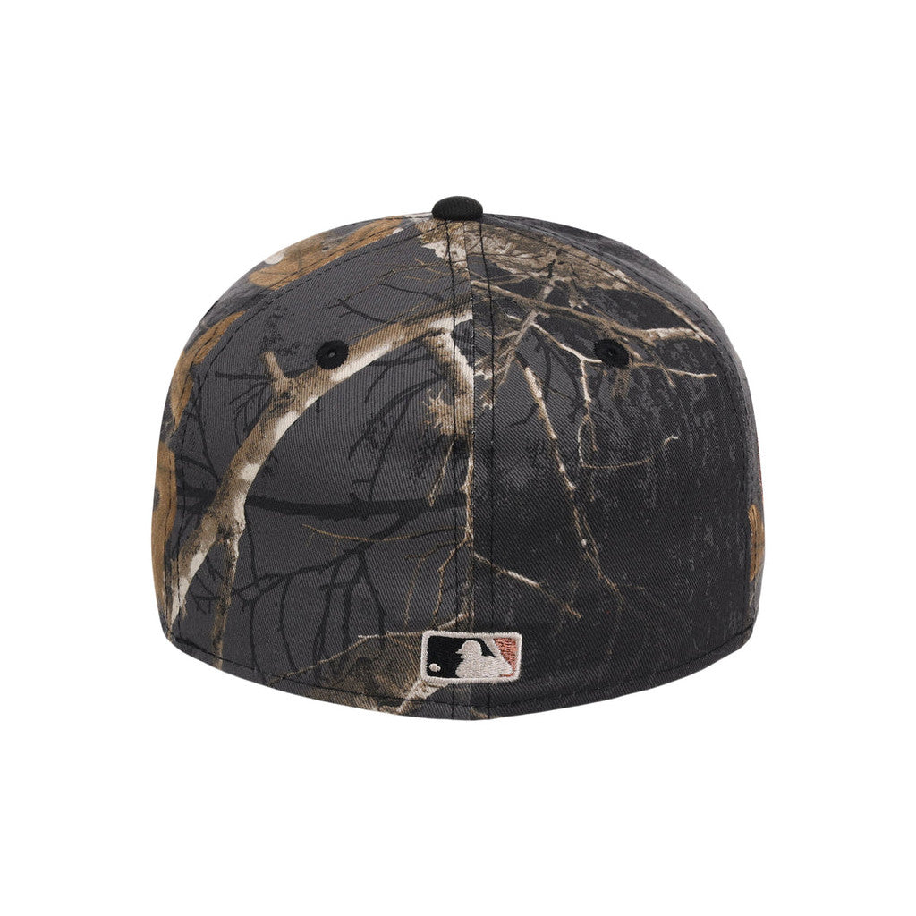 Lids Hat Drop Black Realtree 2-Tone Black And Copper Merch New York Yankees Snapback Hat Gifts - Merchluma
