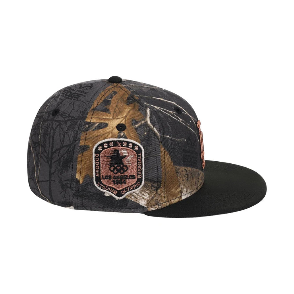 Lids Hat Drop Black Realtree 2-Tone Black And Copper Merch Los Angeles Dodgers Snapback Hat - Merchluma