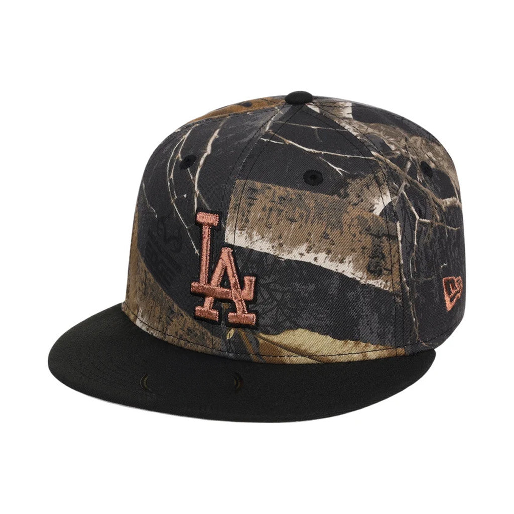 Lids Hat Drop Black Realtree 2-Tone Black And Copper Merch Los Angeles Dodgers Snapback Hat - Merchluma
