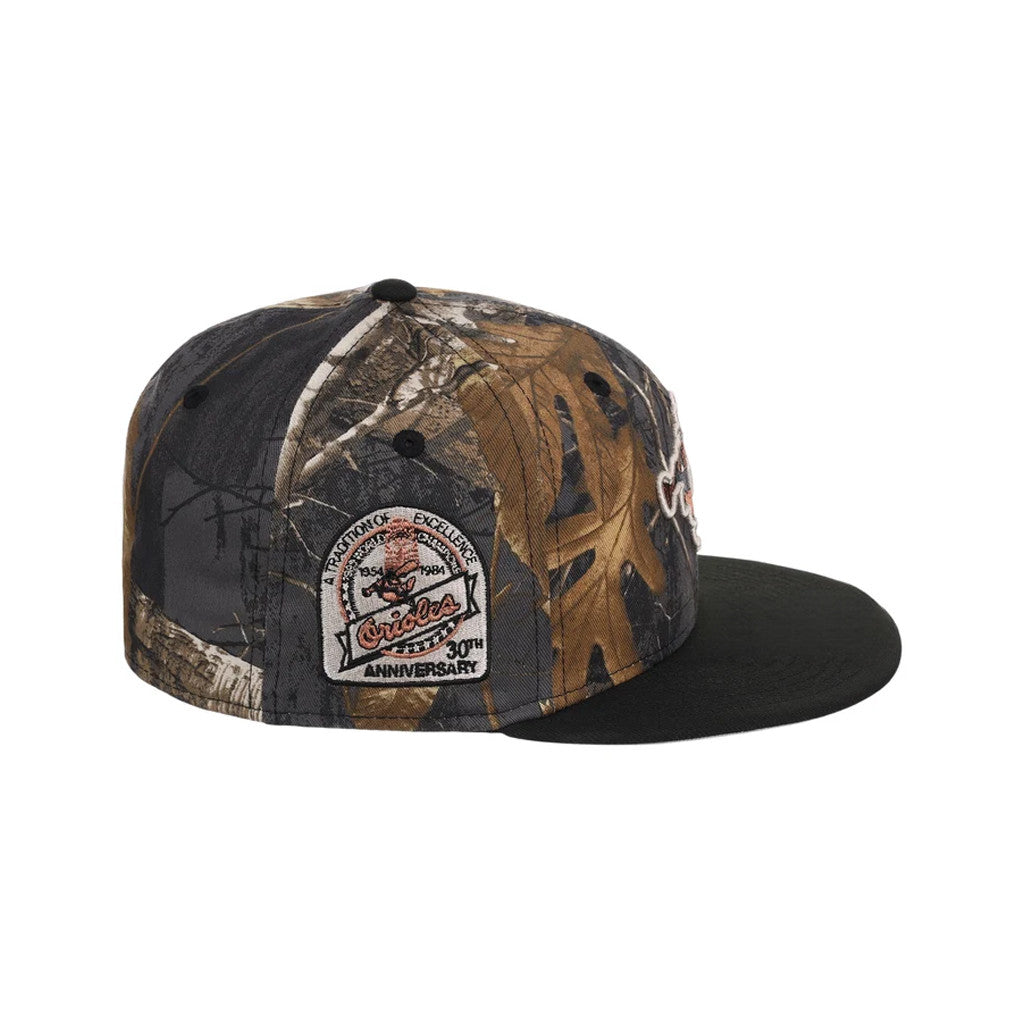 Lids Hat Drop Black Realtree 2-Tone Black And Copper Merch Baltimore Orioles Snapback Hat - Merchluma