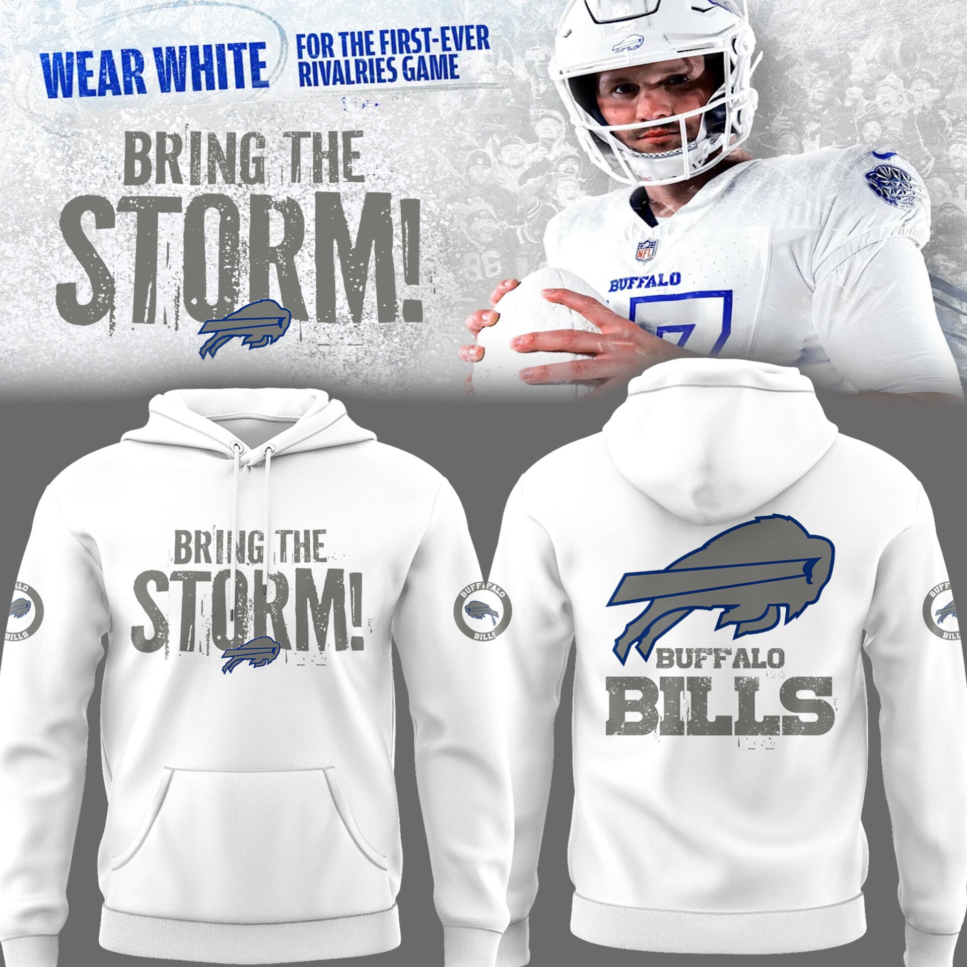 Buffalo Bills FB Bring The Storm Hoodie 2026 Buffalo Bills Merch Gift For Football Lovers - Merchluma