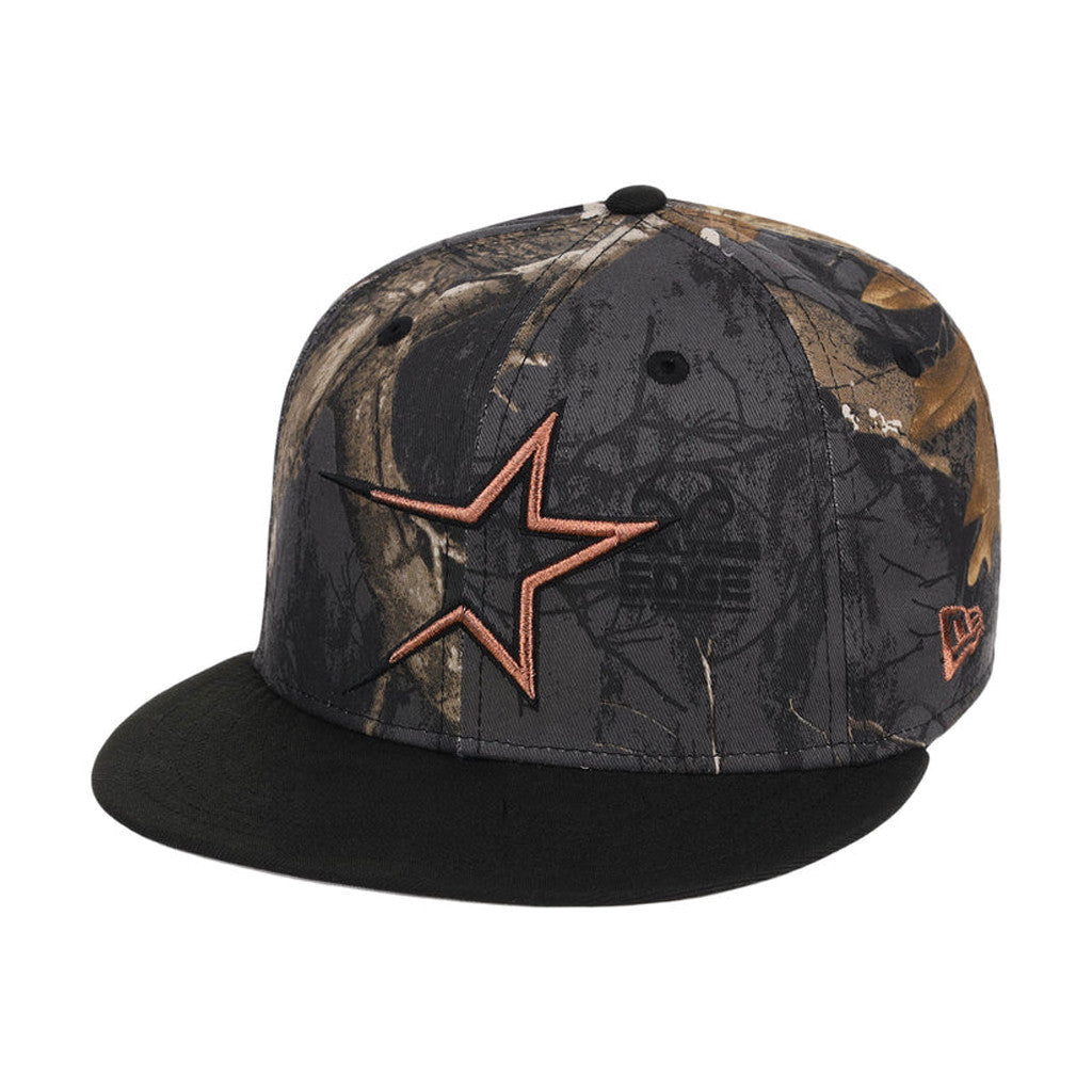 Lids Hat Drop Black Realtree 2-Tone Black And Copper Merch Houston Astros Snapback Hat For Fans - Merchluma