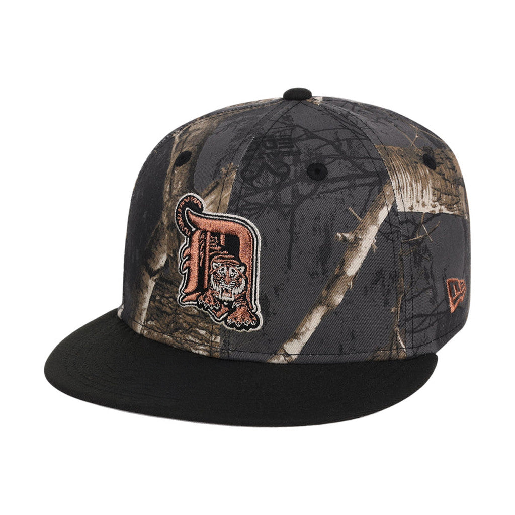 Lids Hat Drop Black Realtree 2-Tone Black And Copper Merch Detroit Tigers Snapback Hat Best Gift - Merchluma