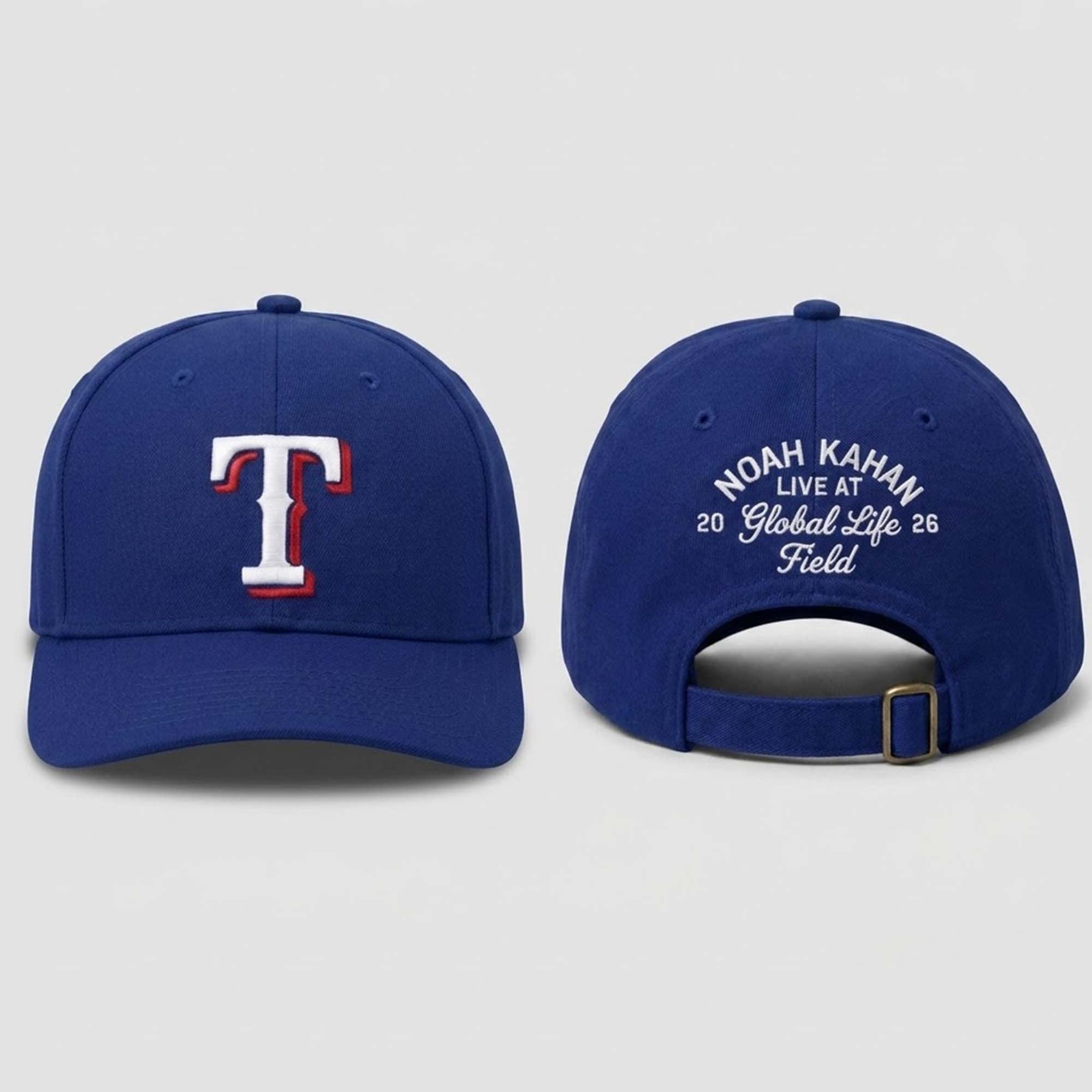 2026 Noah Kahan X Texas Rangers Hat NK Live At Global Life Field Hat Embroidered Tour Merch - Merchluma