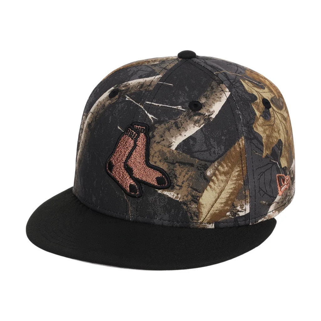 Lids Hat Drop Black Realtree 2-Tone Black And Copper Merch Boston Red Sox Snapback Hat Gifts - Merchluma