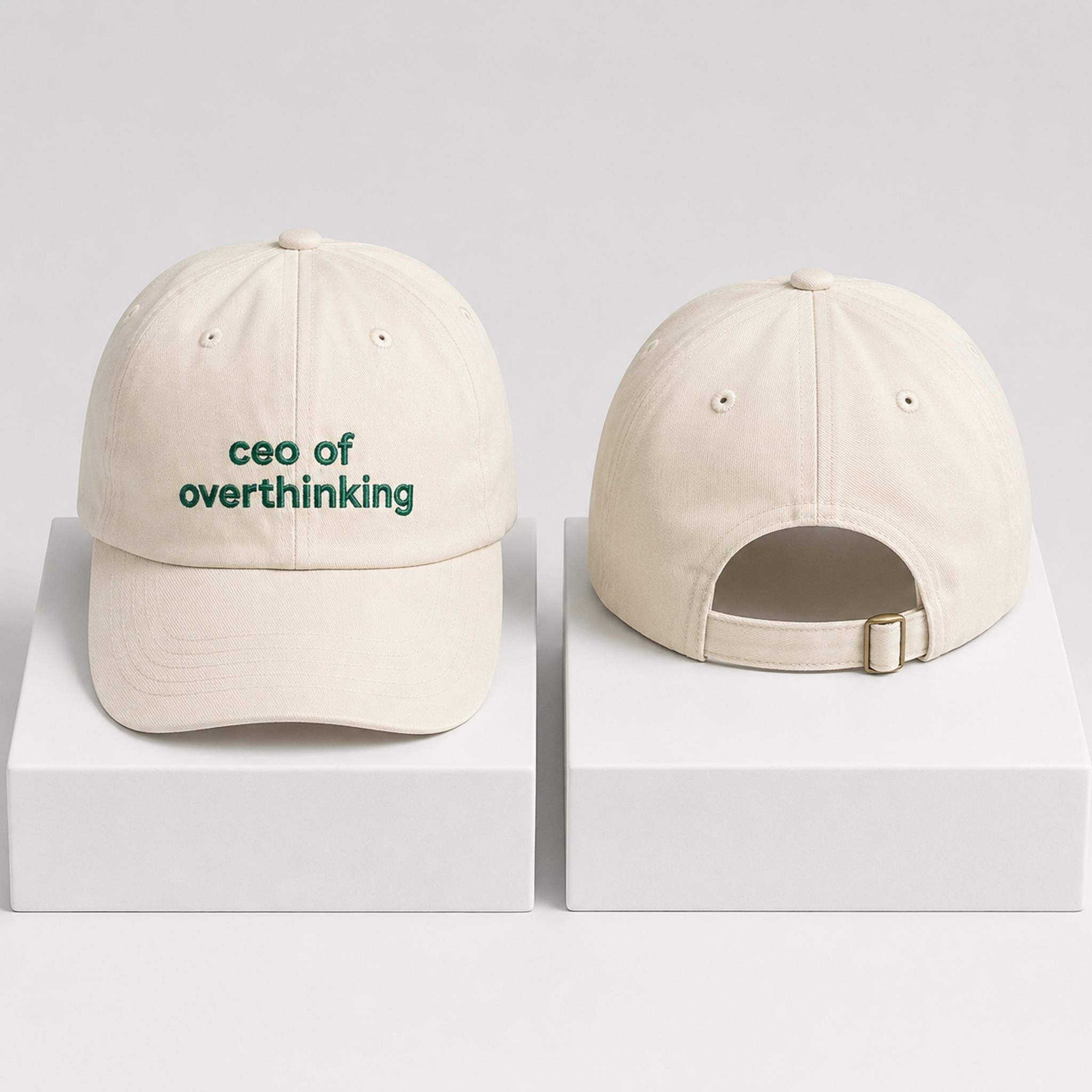 CEO Of Overthinking 2026 Hat Embroidered Funny Hat Gift For Overthinker Friends - Merchluma