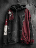 Dark Rock Skull Patchwork Hoodie Halloween Men Clothing Best Gifts For Husband - Merchluma