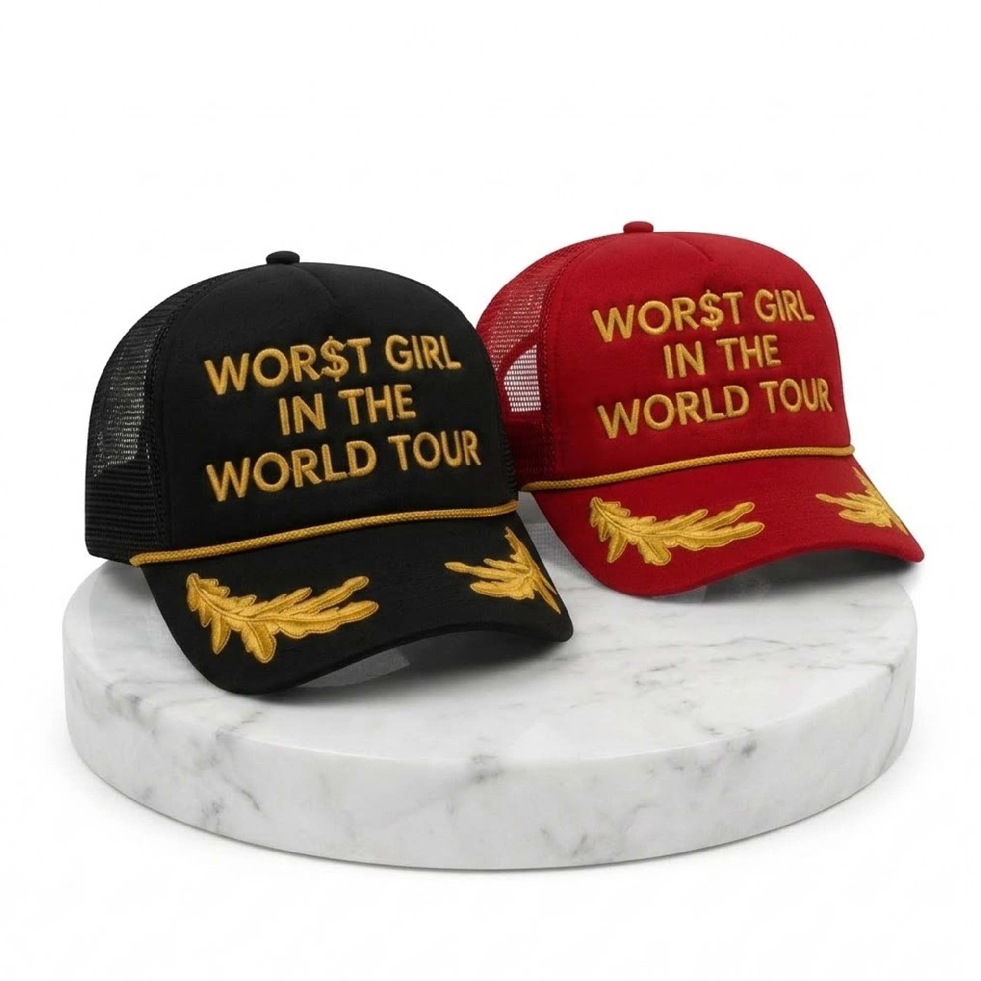 Slayyyter Merch 2026 Worst Girl In The World Tour Trucker Hat Best Gifts For Music Lovers - Merchluma
