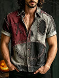 Halloween Scared Specter Face Patchwork Art Hawaiian Shirt Best Halloween Clothes Guys Gifts - Merchluma