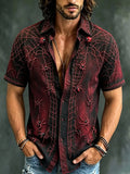 Halloween Spiderweb Art Red Black Hawaiian Shirt Halloween Clothes Best Gifts For Horror Lovers - Merchluma