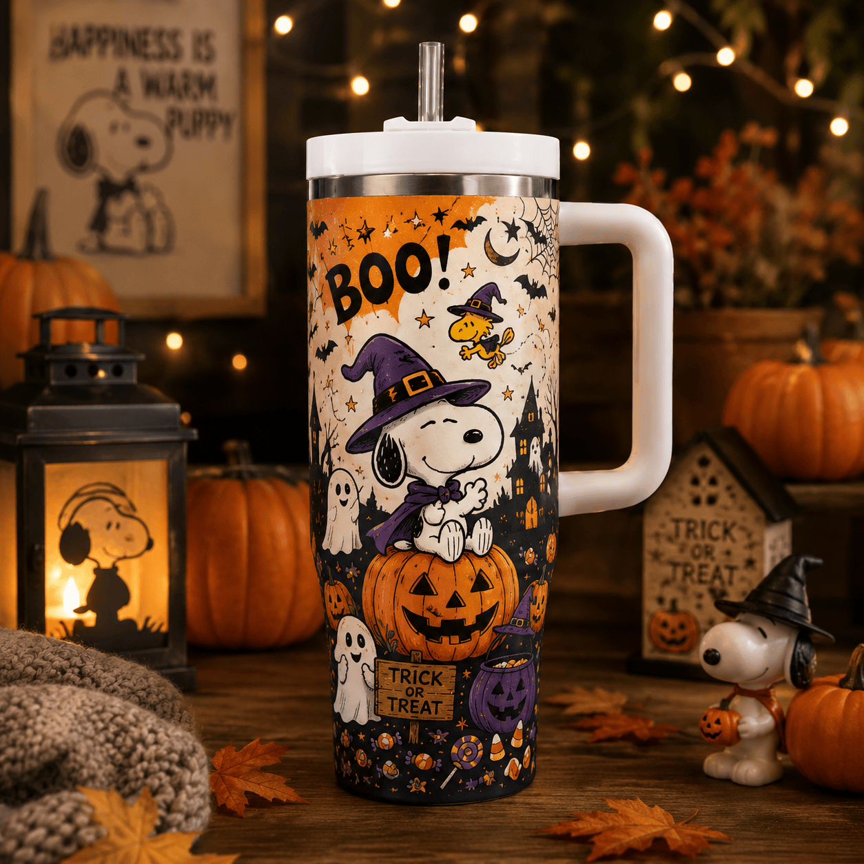 Spooky Beagle Halloween Tumbler Witchy Trick or Treat Travel Cup Halloween Gift For Friends - Merchluma
