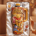Personalized Winnie The Pooh Cozy Woodland Autumn Colorful 40oz Tumbler Fall Gifts Ideas - Merchluma