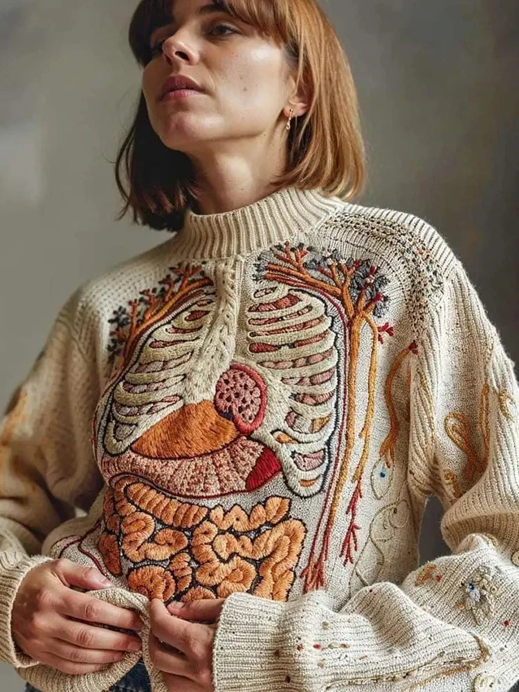 Halloween Anatomy Art Sweater Halloween Themed Apparel Gift Ideas For Horror Lovers - Merchluma