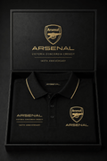 Arsenal 140th Anniversary Victoria Concordia Crescit Polo Shirt Arsenal FC Merch Dad Gifts - Merchluma