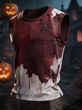Halloween Bloodstained Pattern Muscle Tank Scary Halloween Outfits Present For Husband - Merchluma
