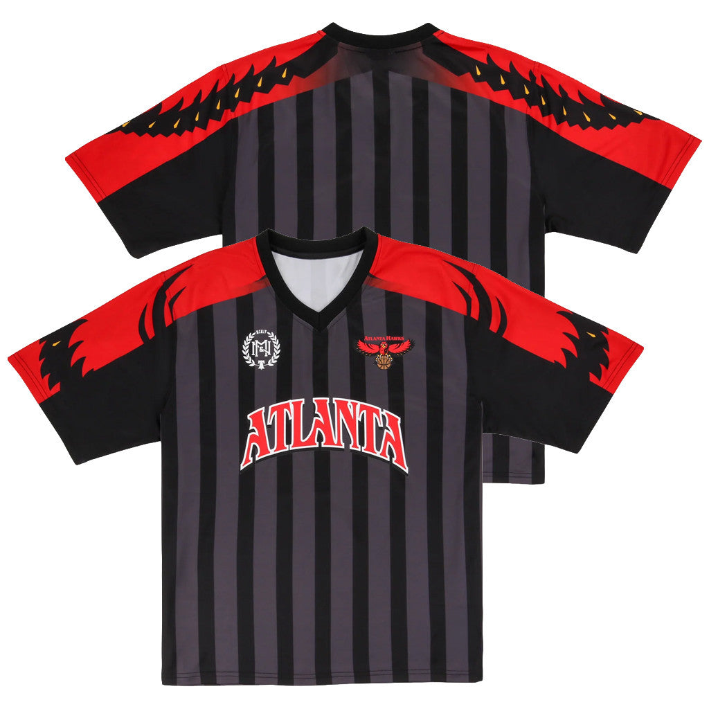 Atlanta Hawks Goal Line Soccer Jersey Mitchell And Ness Collection Lids Hat Drop Merch Fan Gear - Merchluma