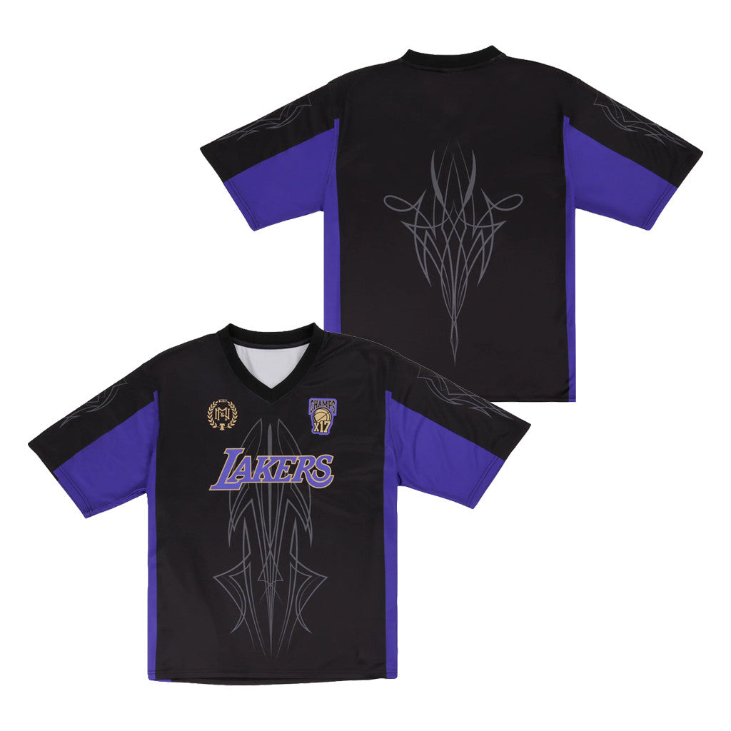 Los Angeles Lakers Goal Line Soccer Jersey Mitchell And Ness Collection Lids Hat Drop Merch - Merchluma